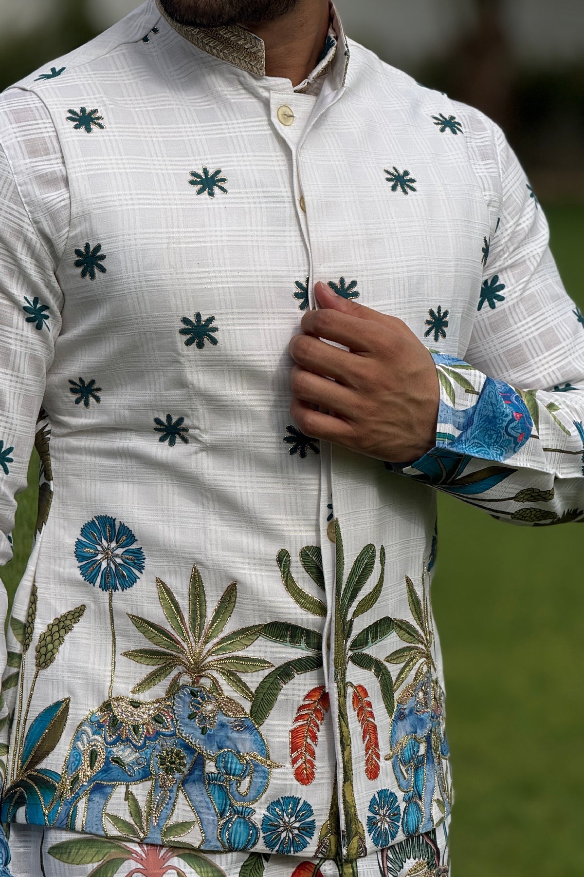 Gajraj Garden White Kurta