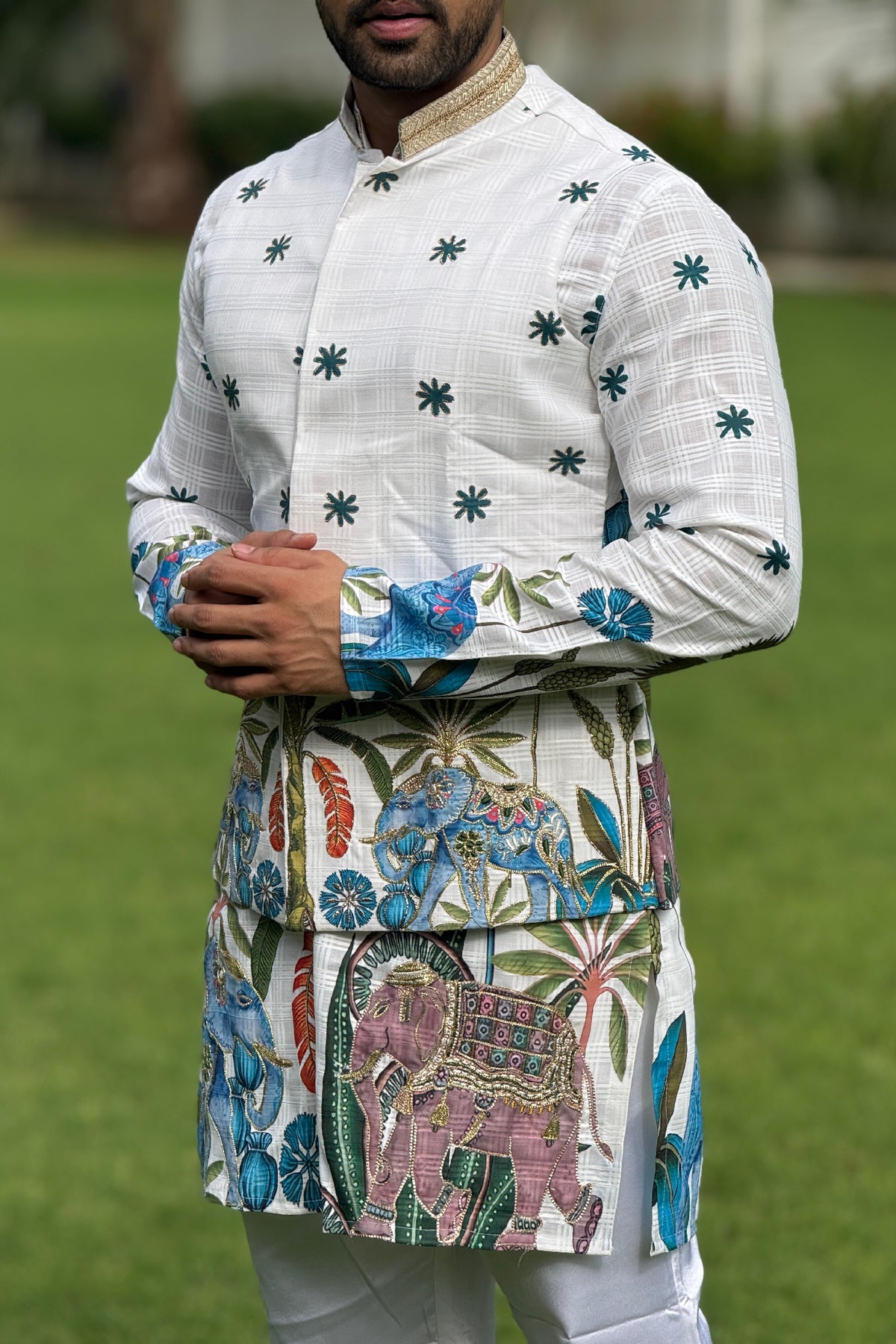 Gajraj Garden White Kurta