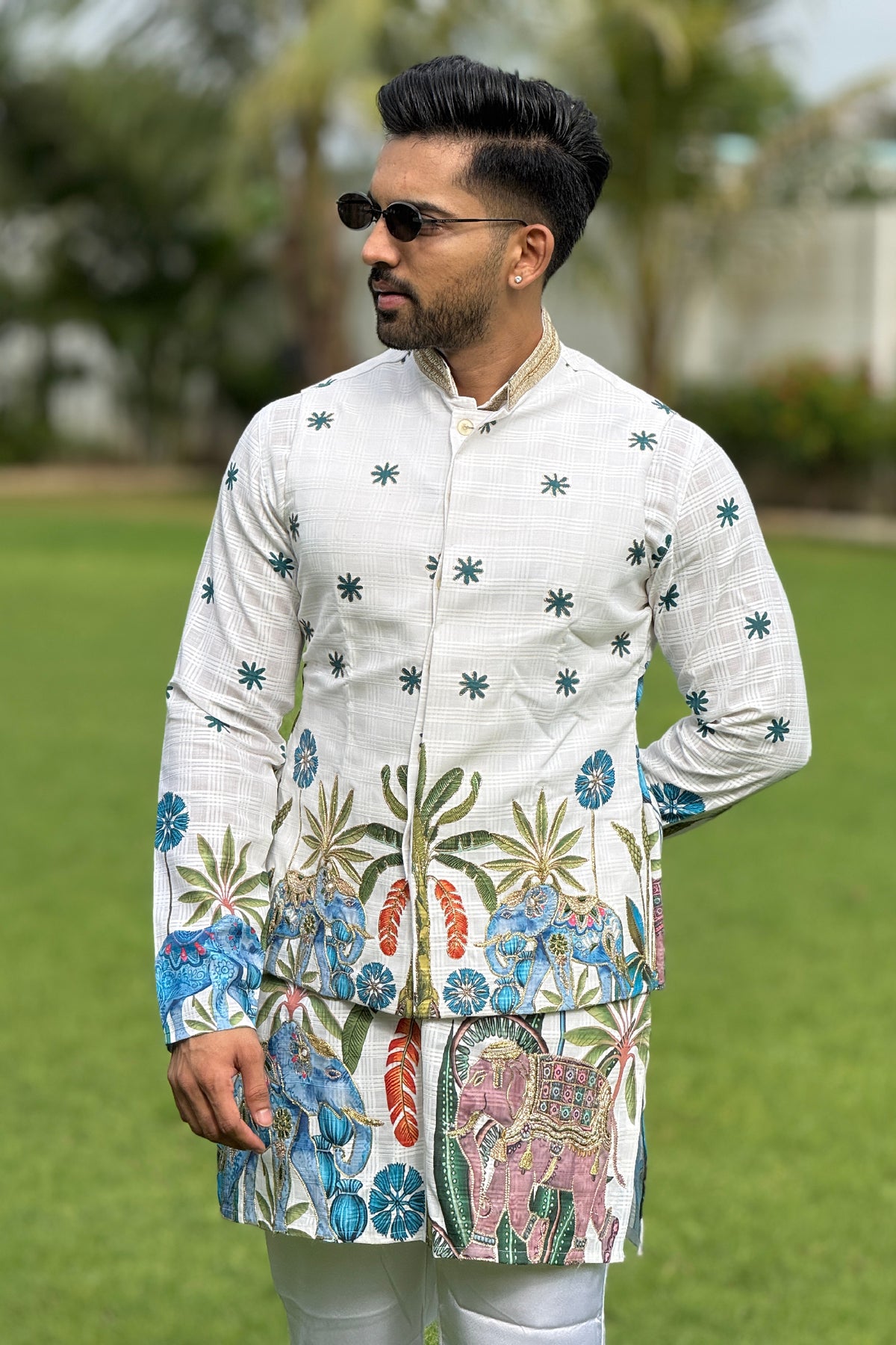 Gajraj Garden White Kurta