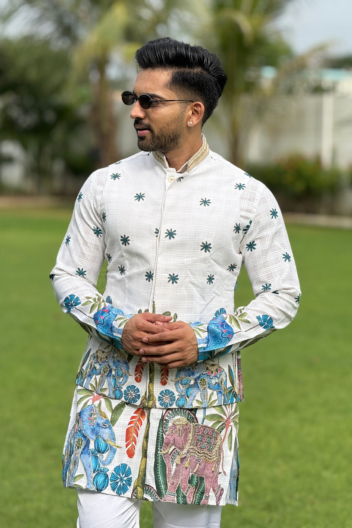 Gajraj Garden White Kurta