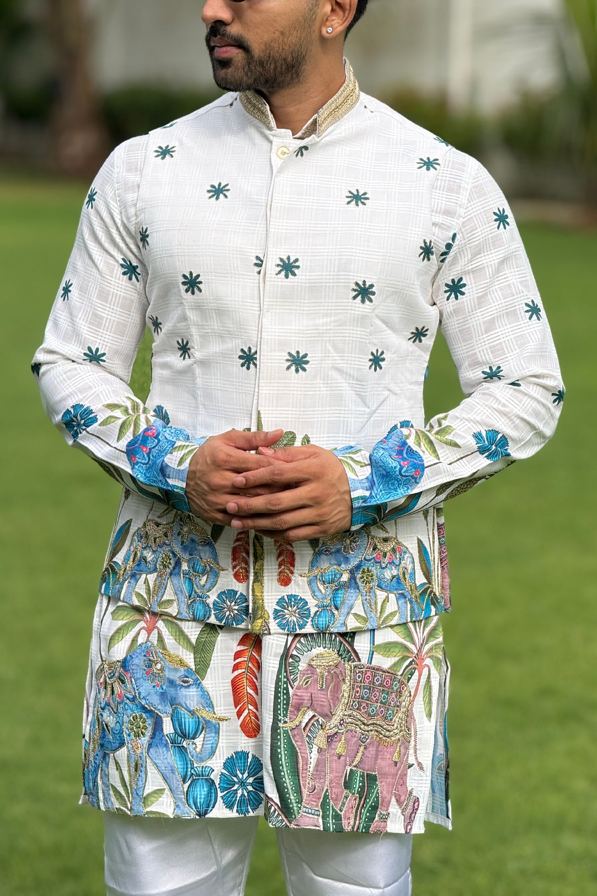 Gajraj Garden White Kurta