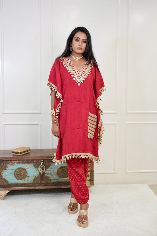 Laal Kaftan Mirror Cord Set