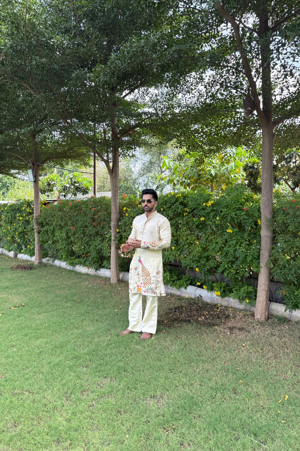 Cream Chandni Kurta
