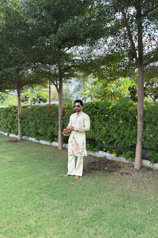 Cream Chandni Kurta