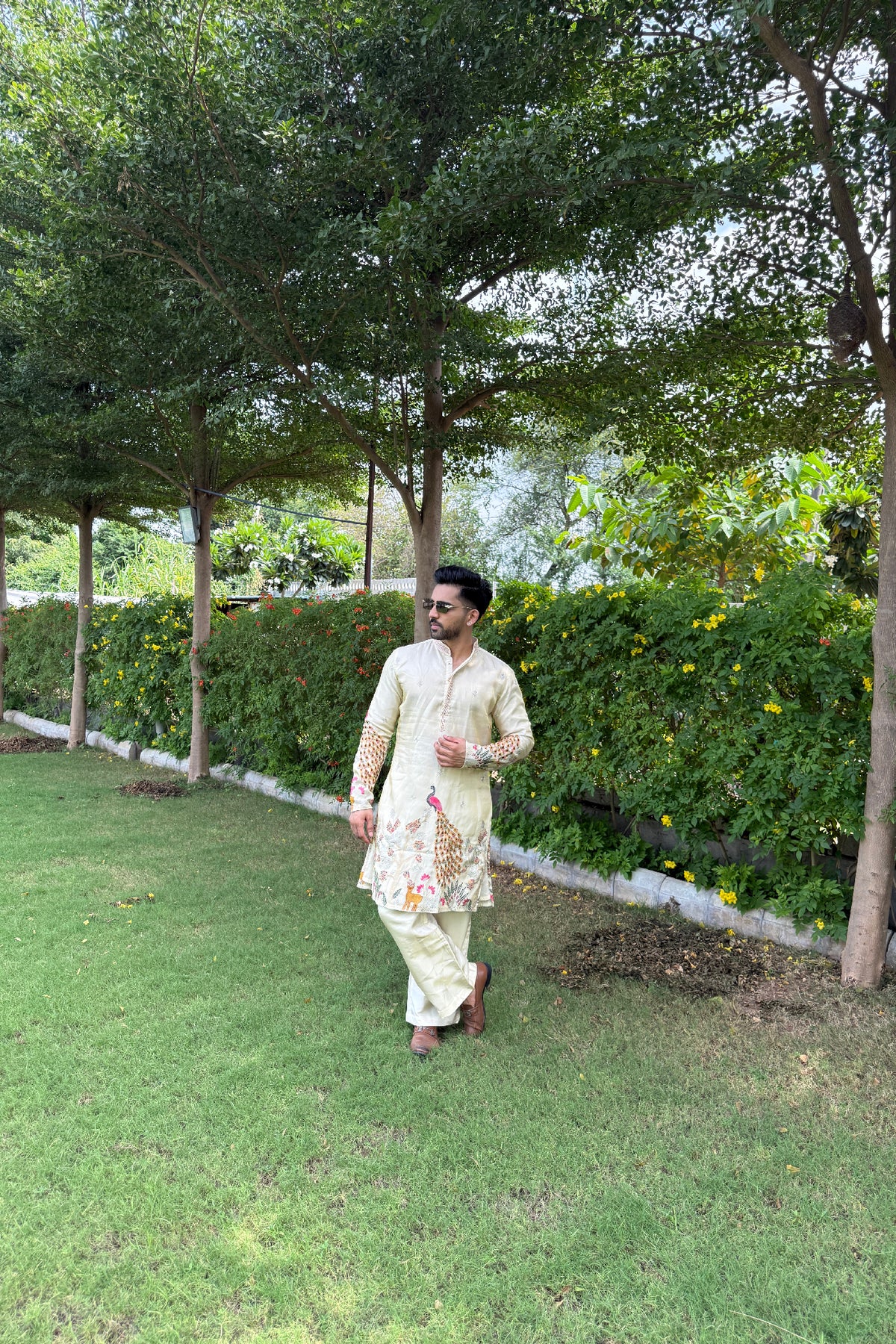Cream Chandni Kurta
