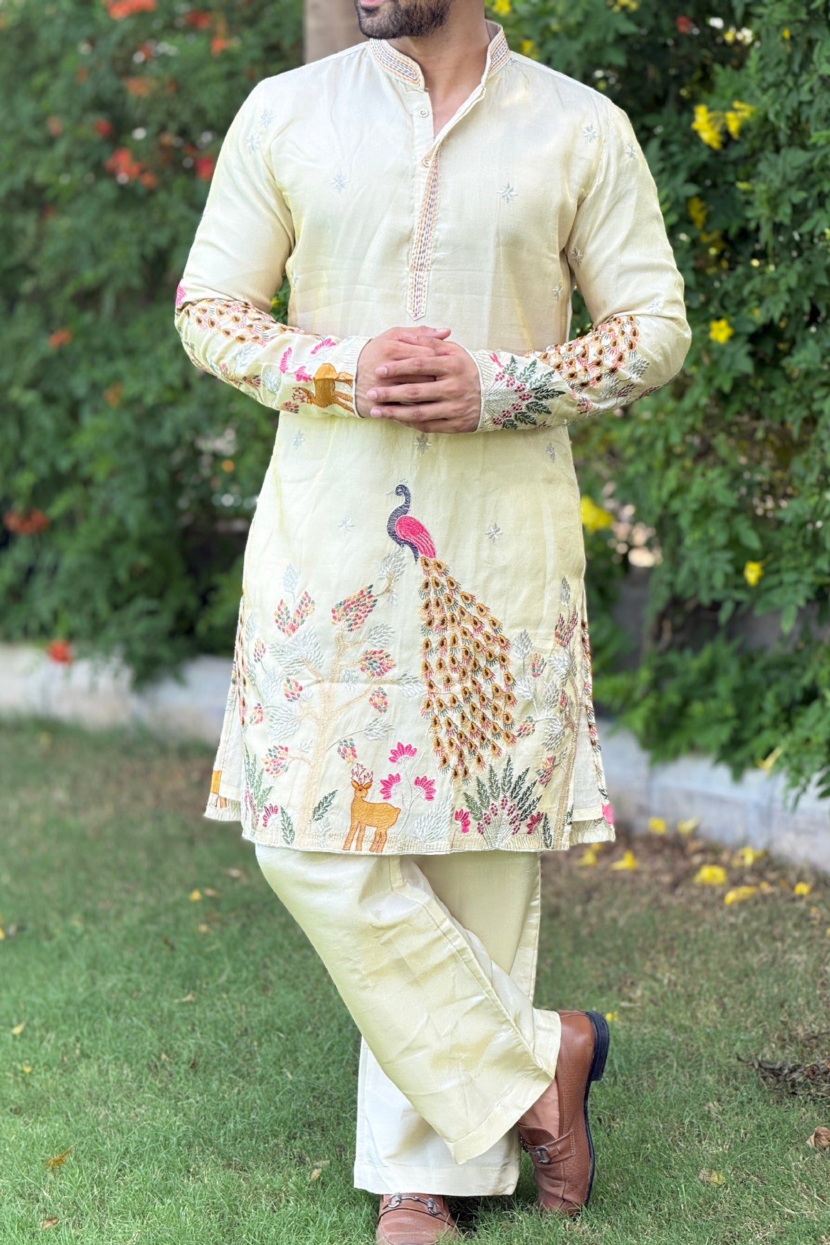 Cream Chandni Kurta