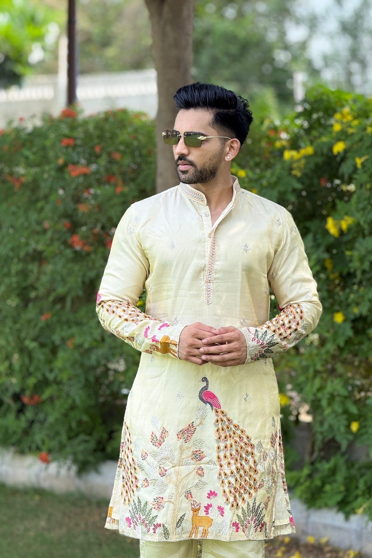 Cream Chandni Kurta