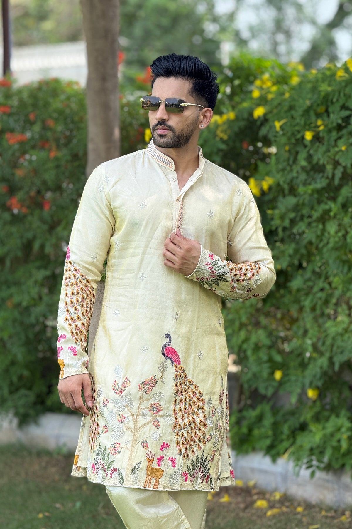 Cream Chandni Kurta