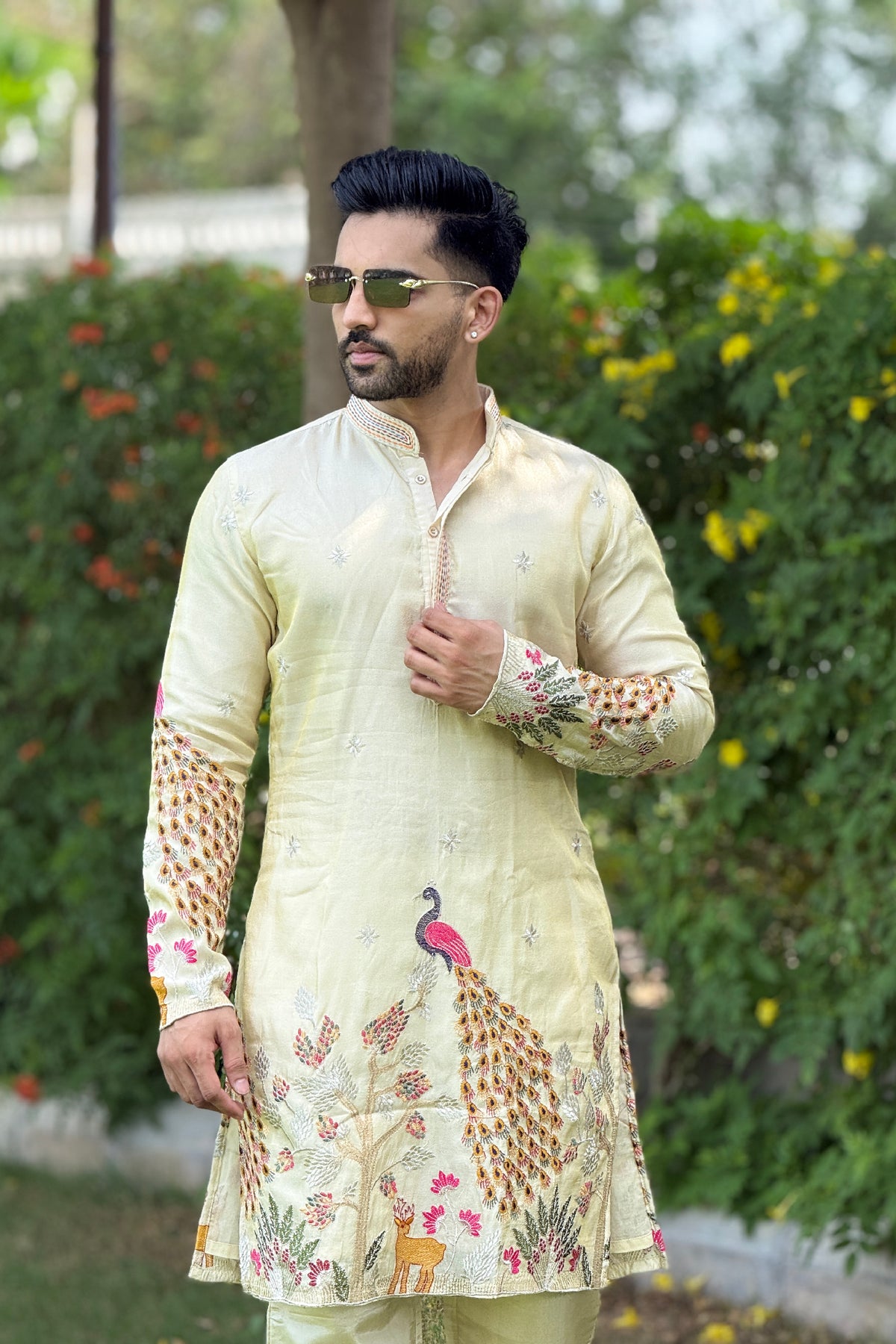 Cream Chandni Kurta