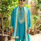 Cadet Blue Zardosi Work Kurta And Dupatta