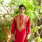 Strawberry Zardosi Kurta And Dupatta
