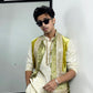 Green Velvet Embroidery Jacket With Kurta