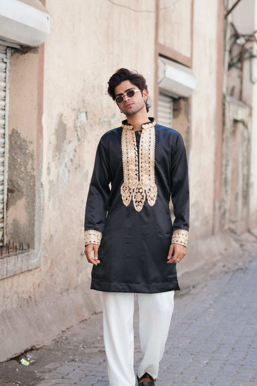 Rajtilak Black Kurta