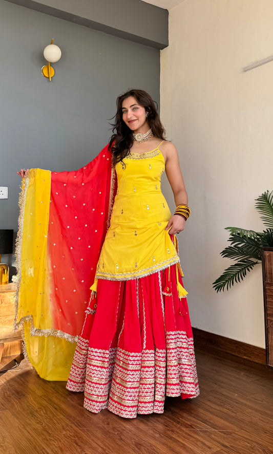 Peela Patakha Lehenga