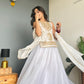 White Coral Gold Embriodery Lehanga choli with Dupatta