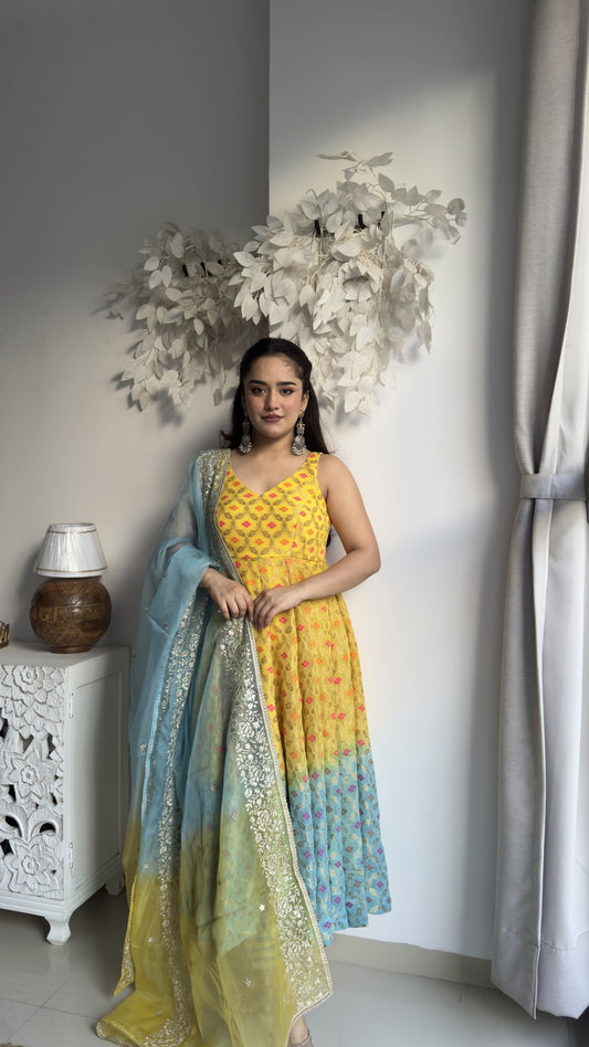 Lemon Berry Anarkali