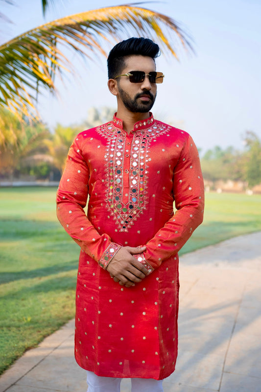 Buy Lal Kurta For Men