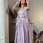 Lavender Crape Jacket Indowestern