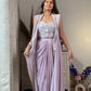 Lavender Crape Jacket Indowestern