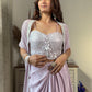 Lavender Crape Jacket Indowestern