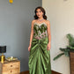 Viridian Drape Corset Set