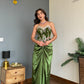 Viridian Drape Corset Set