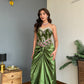 Viridian Drape Corset Set