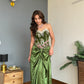 Viridian Drape Corset Set