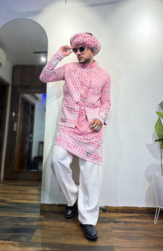 Gulabi Pink Koti Kurta