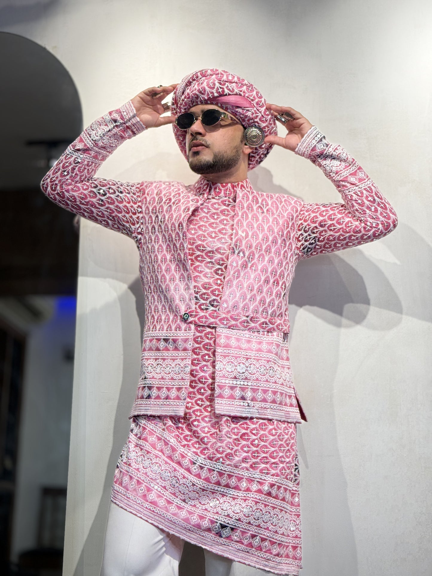 Gulabi Pink Koti Kurta