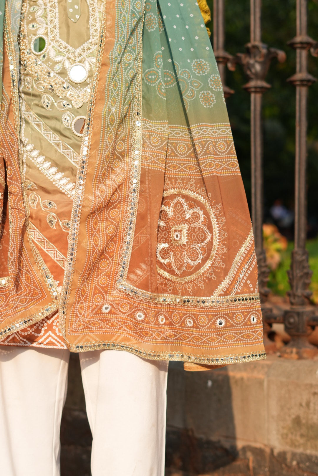 Forest Line Bhandhani Kurta Plus Dupatta