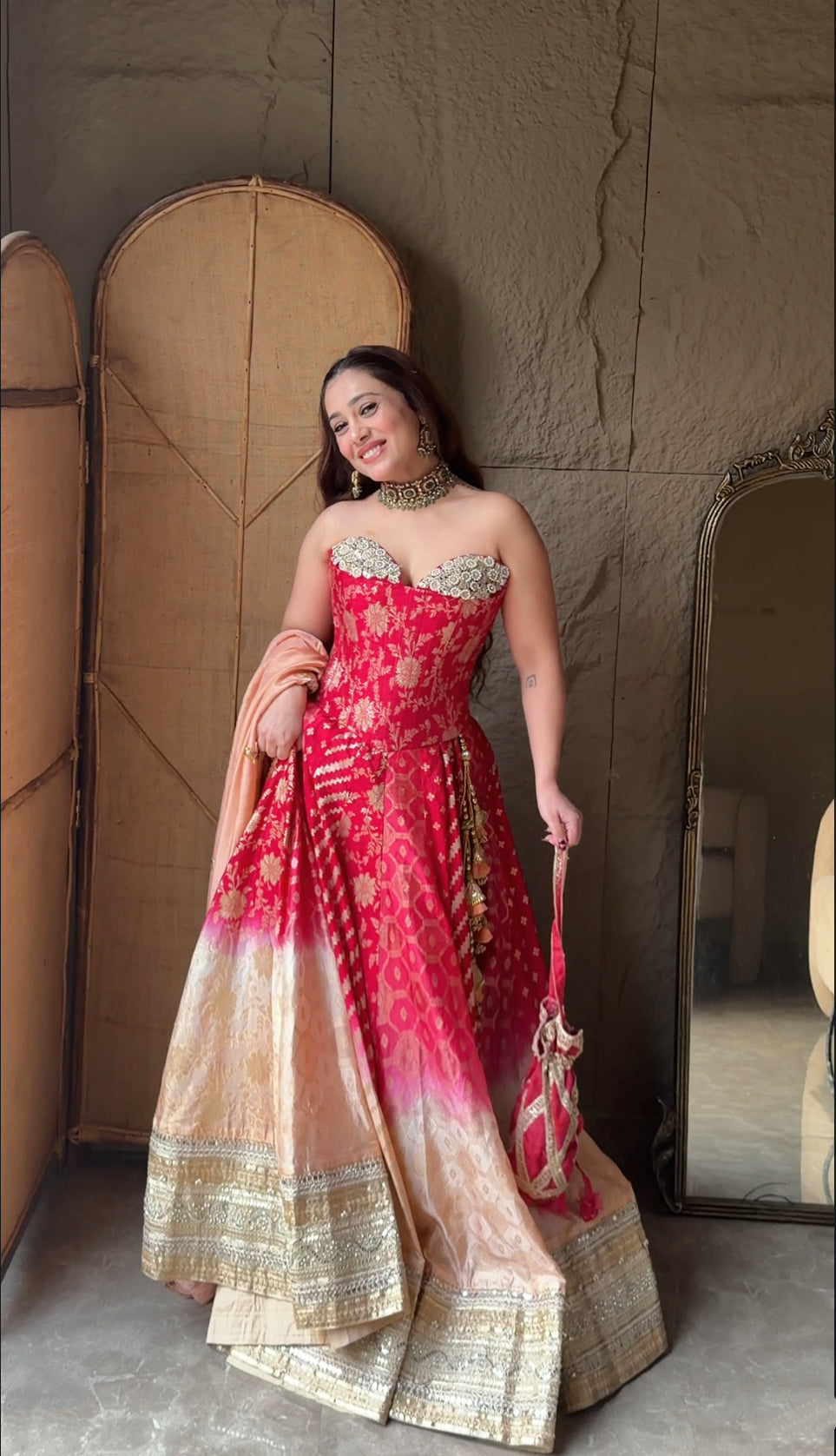 Gulnaar Ombre Corset Lehanga Set