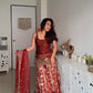 Mehru Rust Silk Plazzo Set