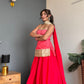 Ruby Red Bhandhani Kurta Palazzo Set
