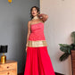 Ruby Red Bhandhani Kurta Palazzo Set