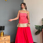 Ruby Red Bhandhani Kurta Palazzo Set