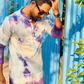 Regal Purple Tie & Dye Embroidered Kurta