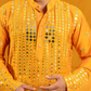 Luxe Granola Glass Mirror Raw Silk Kurta