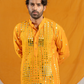 Luxe Granola Glass Mirror Raw Silk Kurta