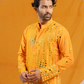 Luxe Granola Glass Mirror Raw Silk Kurta