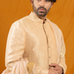 Golden Jacquard Silk Sherwani (Without Dupatta)