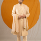 Golden Jacquard Silk Sherwani (Without Dupatta)