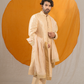 Golden Jacquard Silk Sherwani (Without Dupatta)