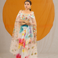 Splashy Draped Skirt with Crop Top and Net Shrug Dupatta