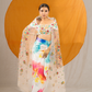 Splashy Draped Skirt with Crop Top and Net Shrug Dupatta