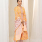 Yellow Floral Printed Anarkali Suit with Exquisite Border - Pant and Dupatta Included