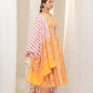 Yellow Floral Printed Anarkali Suit with Exquisite Border - Pant and Dupatta Included