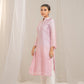 Pink Cotton Modal Satin Haryali Kurta Pant Set