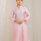 Pink Cotton Modal Satin Haryali Kurta Pant Set