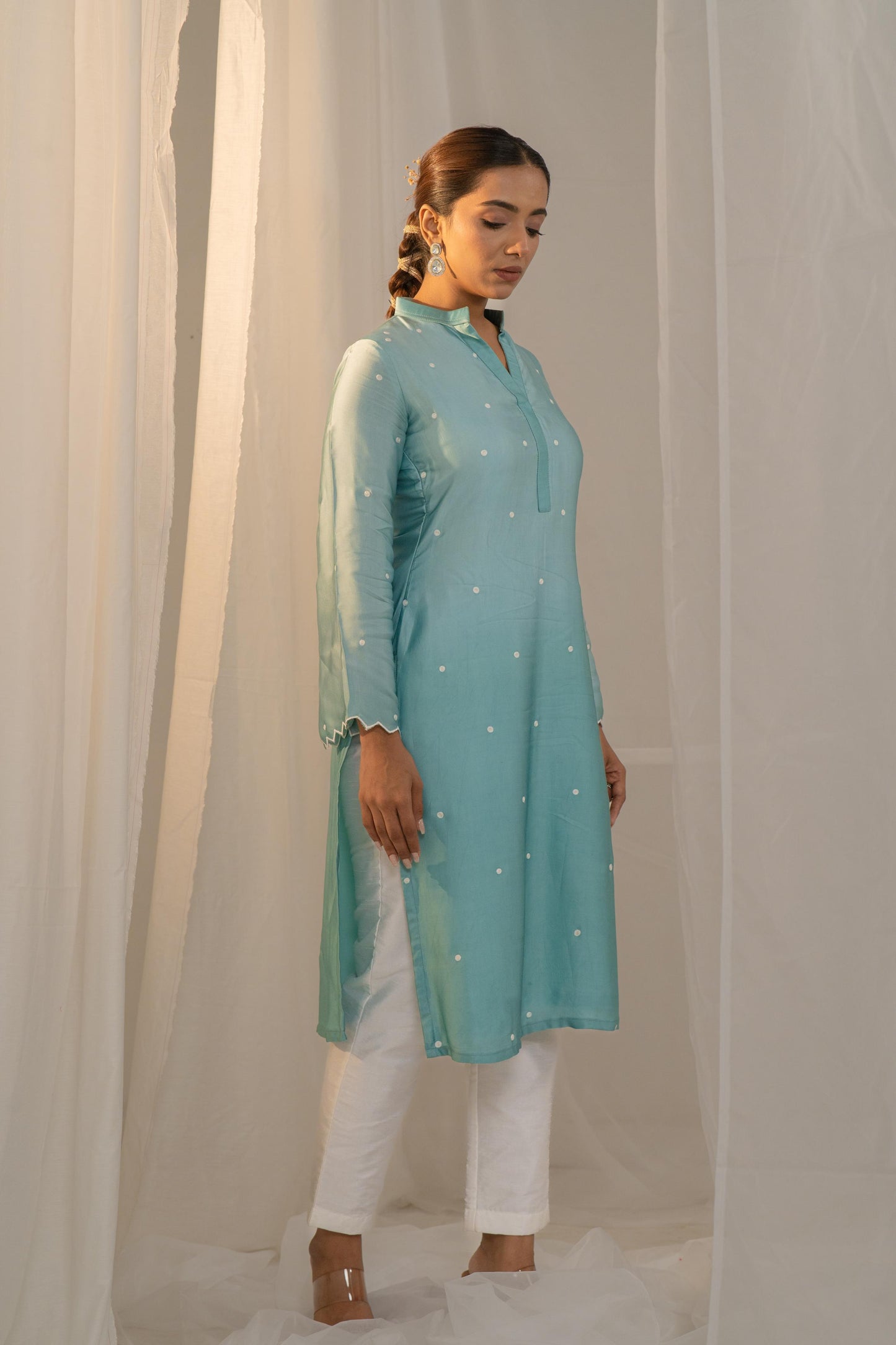 Cotton Modal Satin Varyali Elegant Kurta and Pant Set